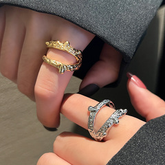 創意潮流不規則時尚開口可調節戒指女復古輕奢女生關節指環配飾