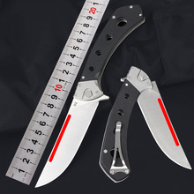 外贸D2钢折刀户外刀野营求生折叠刀不锈钢多功能G10小刀生存刀