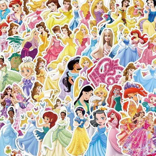 50 sheets of A Cute Princess cartoon stickers luggage decal computer notebook guitar