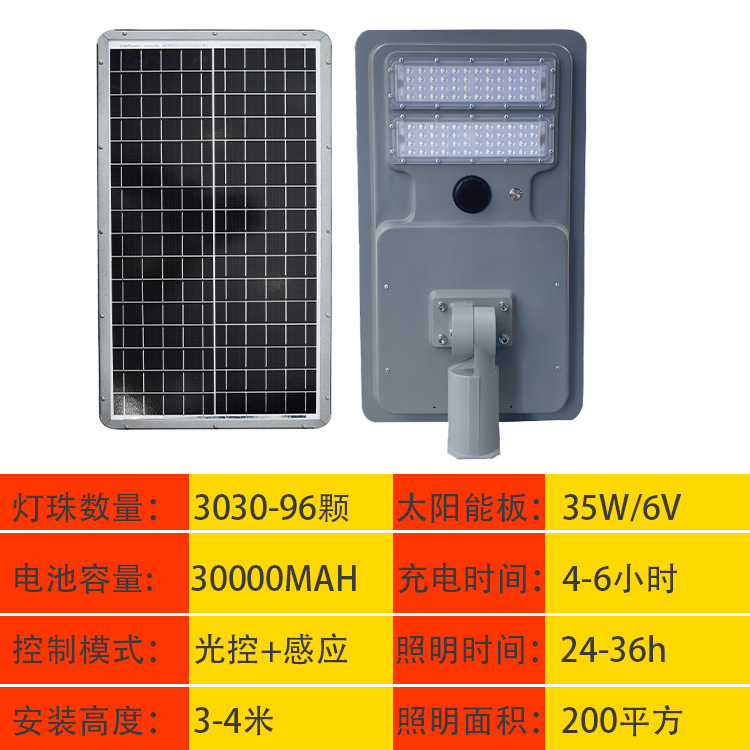 Lámpara de calle integrada solar al aire libre lámpara de jardín impermeable lámpara de inducción del cuerpo humano nuevo proyecto rural iluminación lámpara LED