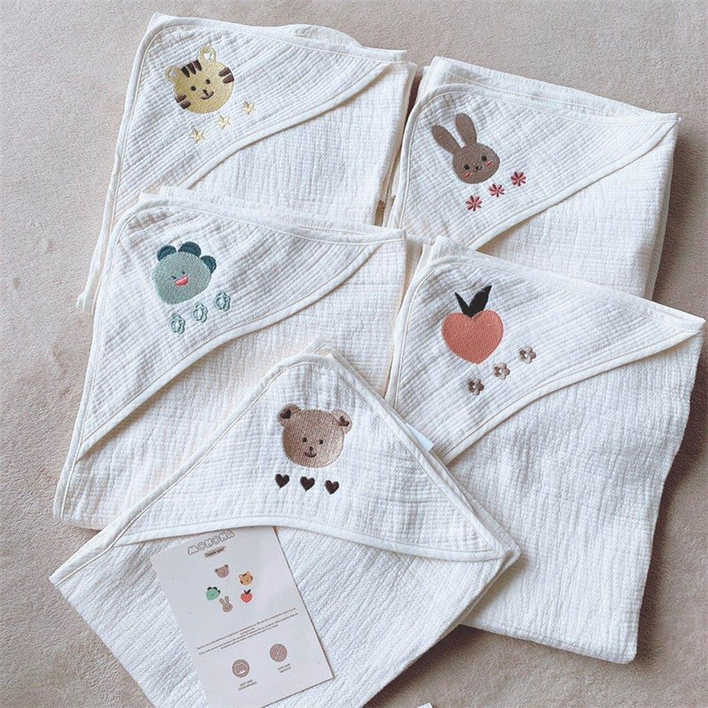 Ins South Korea Newborn Baby Cushion Cotton Gauze Baby's Production Room Coverage Towel Swaddling Single Four Seasons Universal