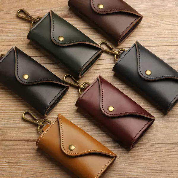 Key Bag for Men, Retro Pu Leather, Multi-Functional, Waist-Hanging, Large-Capacity Keychain, Car Key Bag, Women's Door Card Holder