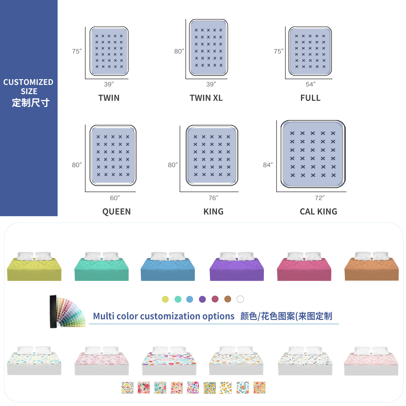 Colchón blanco, fondo de cama, acolchado en forma de flor, hotel acolchado, colchón acolchado, cojín suave, colchón grueso, comercio exterior