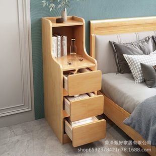 New Chinese Style Wooden Bedside Table Home Bedroom Wall Bedside Cabinet Wooden Small Storage Cabinet Wholesale