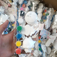 石膏娃娃批货彩绘diy涂鸦简装摆摊填色白坯涂色手工小玩具百货2元