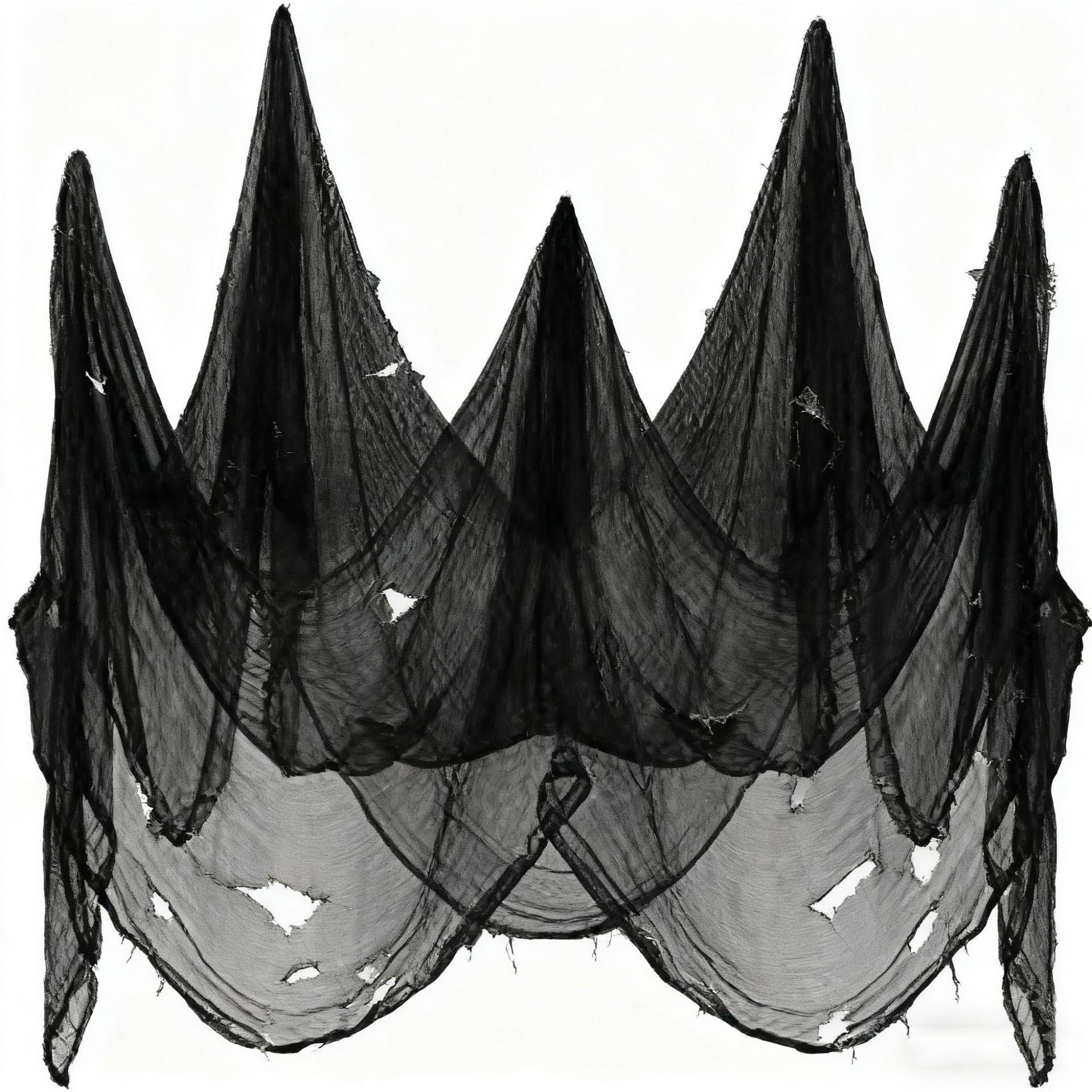 Suministro transfronterizo Halloween negro rasgado gasa fantasma Festival horror ventana pantalla tela de araña gasa fantasma Festival horror mantel
