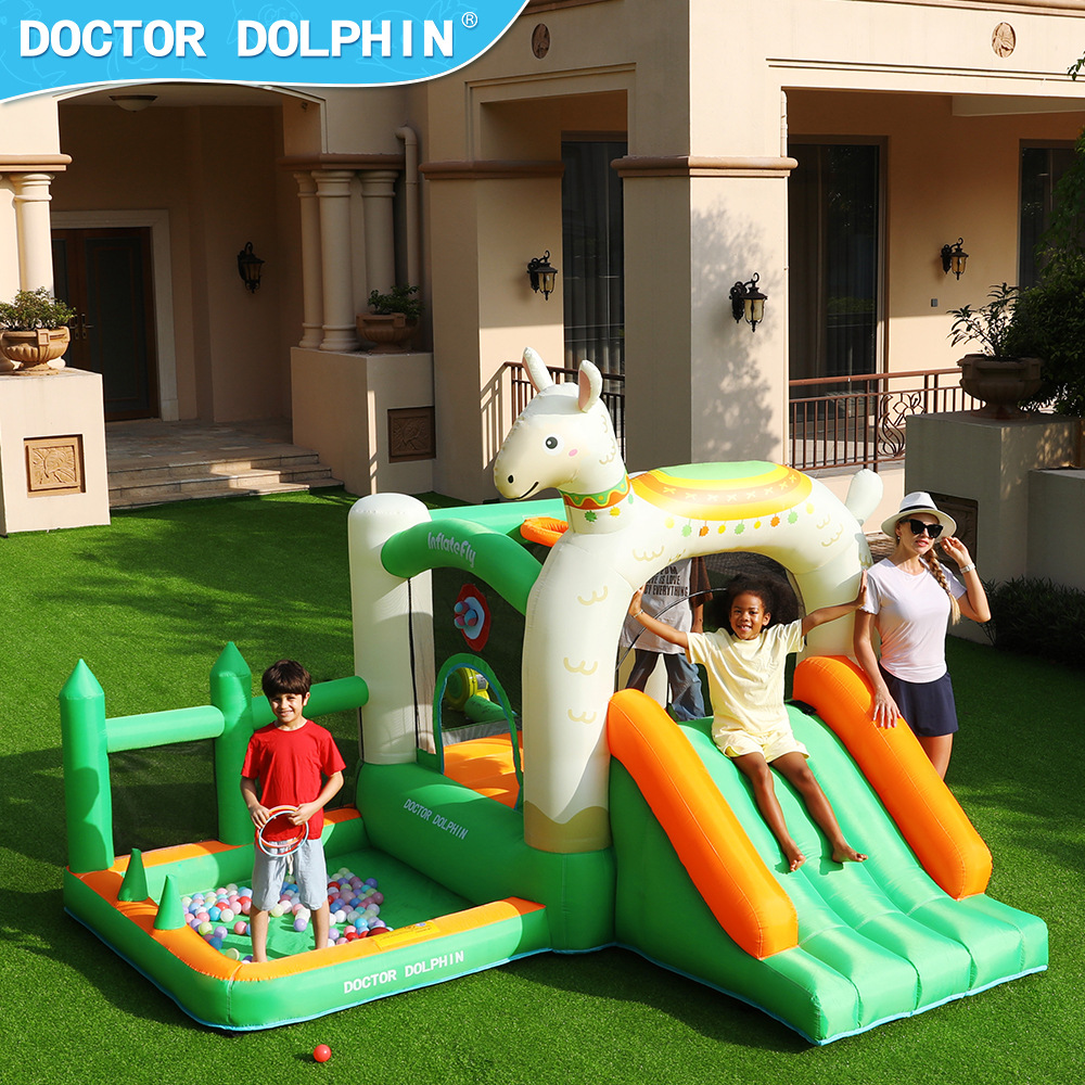 Dr. Pig inflatable castillo pequeño deslizante casero parque infantil jumping cama interior y exterior juguetes inflables castillo