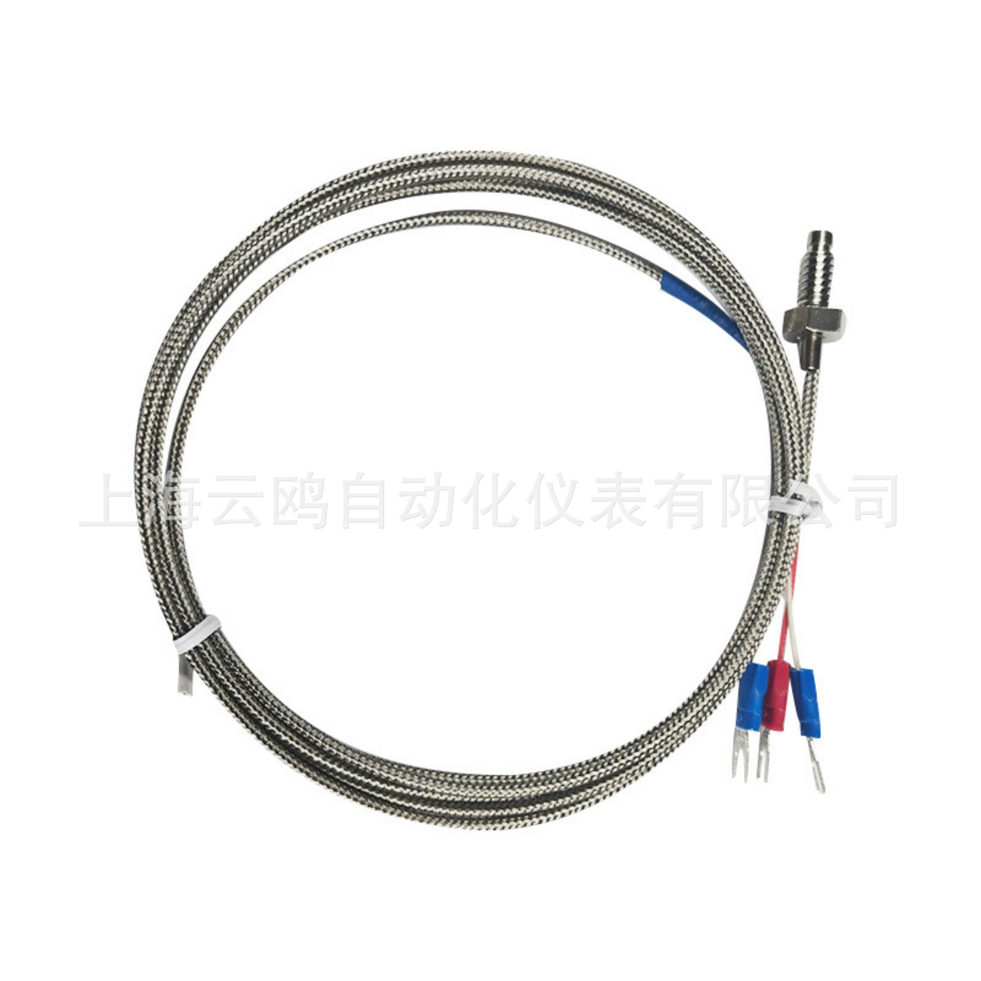 PT100热电阻金属网玻璃纤维绝缘螺钉探针热电阻