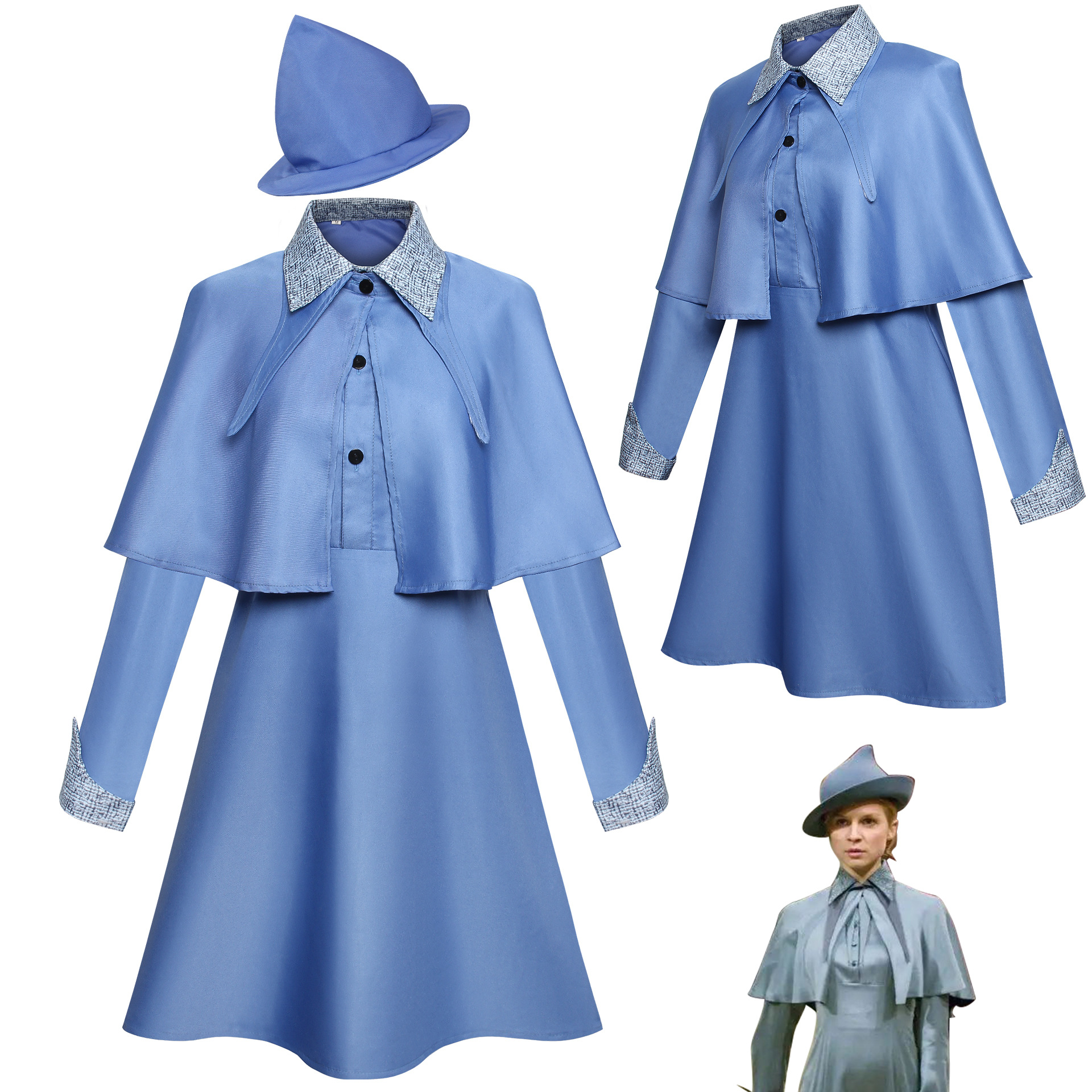 Harry Potter cos Clothing Boothbarton School Uniform Girl's Uniform Fleur Delacur cosplay Clothing