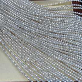 淡水珍珠项链4-5mm近正圆基本无暇半成品串链诸暨厂家直销批发