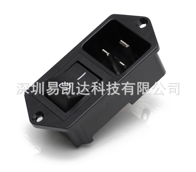 AC电源锁式带开关插座 0722-S二合一大电流20A品字医疗器械工业插