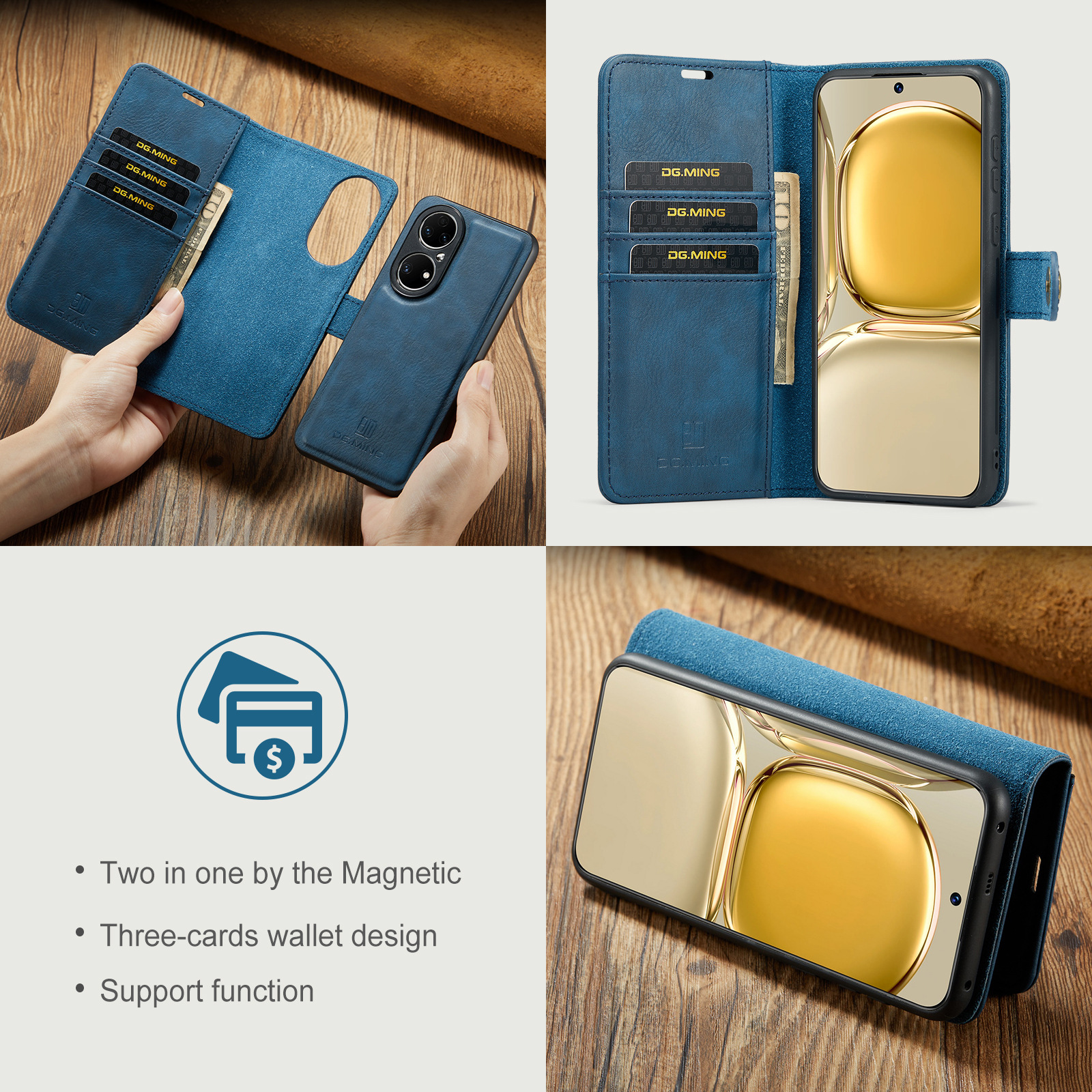 Magnetische Handyhülle Aus Leder Für Huawei P50 Und P50 Pro_voghion.com