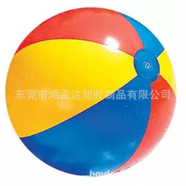 PVC吹气玩具球六片加厚120CM沙滩球儿童戏水充气彩球东莞供应