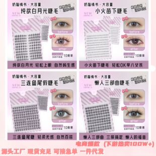 Ten Rows of Large-Capacity False Eyelashes for Self-Grafting Lower Lashes, Beginner-Friendly Single-Cluster Comic Segmented Lashes, Natural and Pure Desire