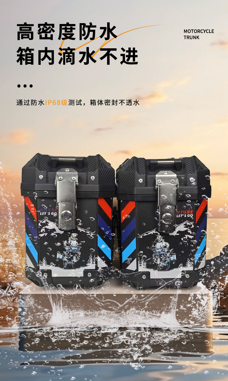 New Model of Universal Side Boxes for Electric Vehicles and Motorcycles, Large Capacity, Waterproof, Shock-Resistant, Detachable Universal Rear Side Boxes