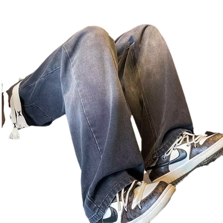 Pantalones vaqueros de moda para hombres pantalones casuales rectos sueltos para hombres