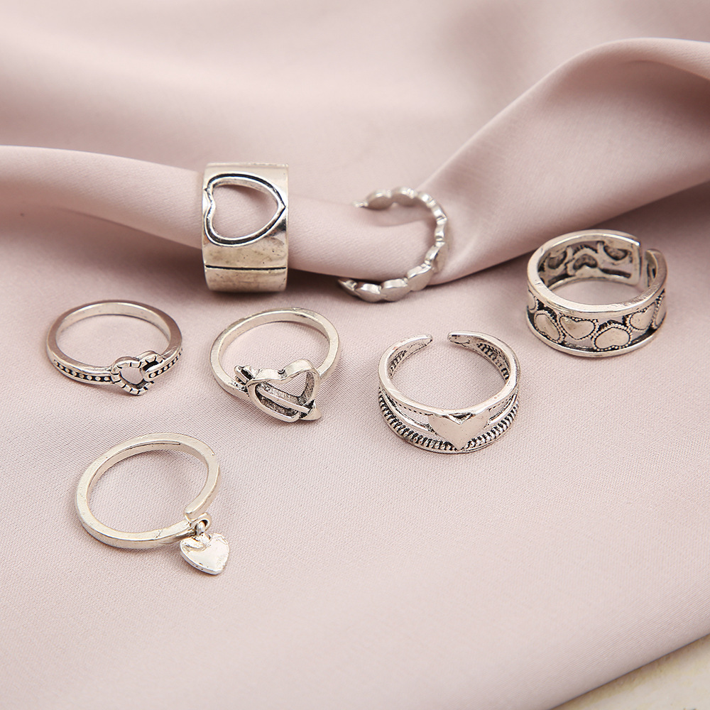 Fashion Heart Shape Metal Plating Open Ring display picture 3