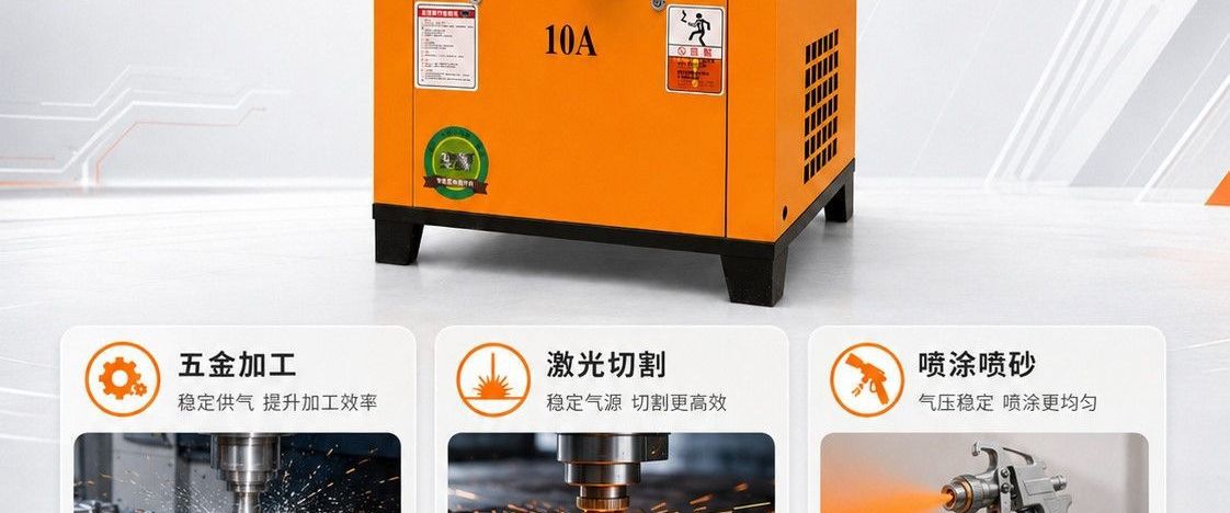Screw-type air compressor with permanent magnet variable frequency 380V 7.5kW air compressor, air supply equipment supplied directly by the manufacturer