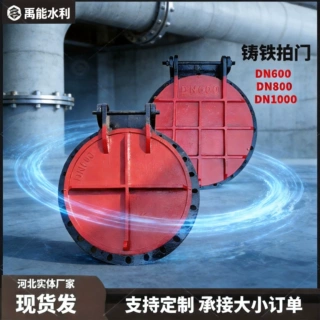 厂家定制防倒灌法兰拍门管道排污水水阀侧翻对开式浮箱式铸铁拍门
