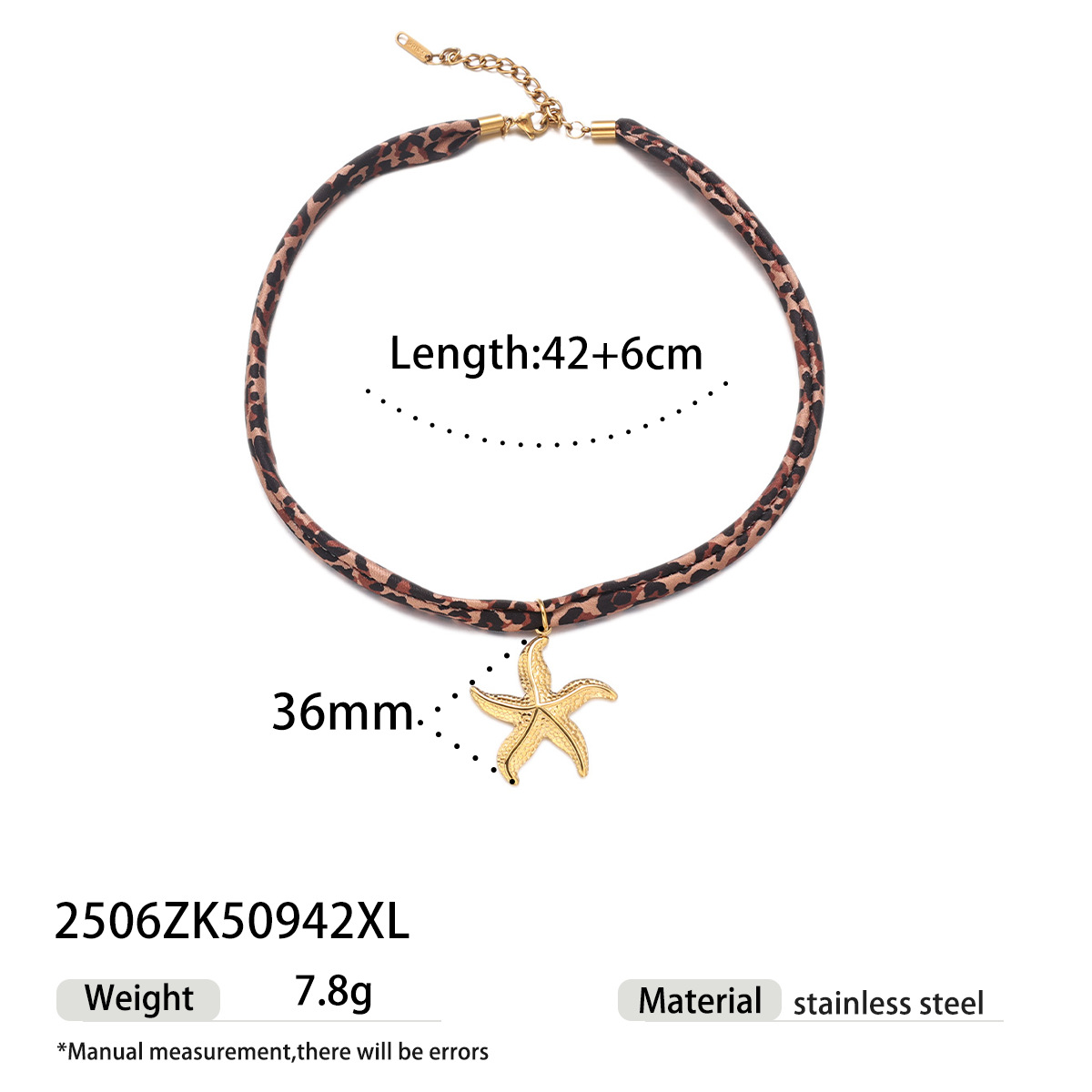 Tiana Europa y América collar de acero inoxidable dulce y fresco estilo de galía de galera variedad bufandas de seda de leopardo collar de acero de titanio joyería de venta caliente transfronteriza image 20