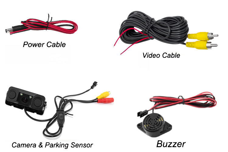 Integrated Reversing Camera System with Smart Reversing Radar, No-Drill Installation, Three-In-One Camera, Radar Image, Alarm, and Sound