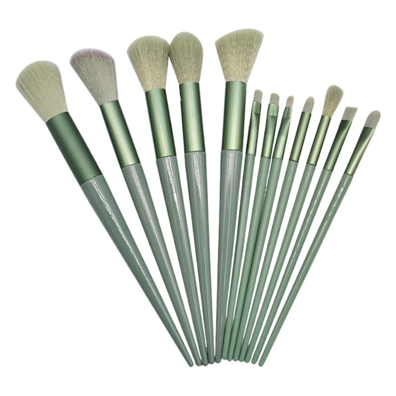 Cuatro Estaciones Verde 13 pinceles de maquillaje conjunto leche té color suministro directo de fábrica Matcha Verde 13 cepillos traje herramientas de belleza