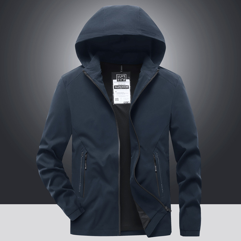 Imágenes de varios grupos de otoño casuales chaqueta con capuz para hombres deportes sueltos hombres de mediana edad guapo en ropa