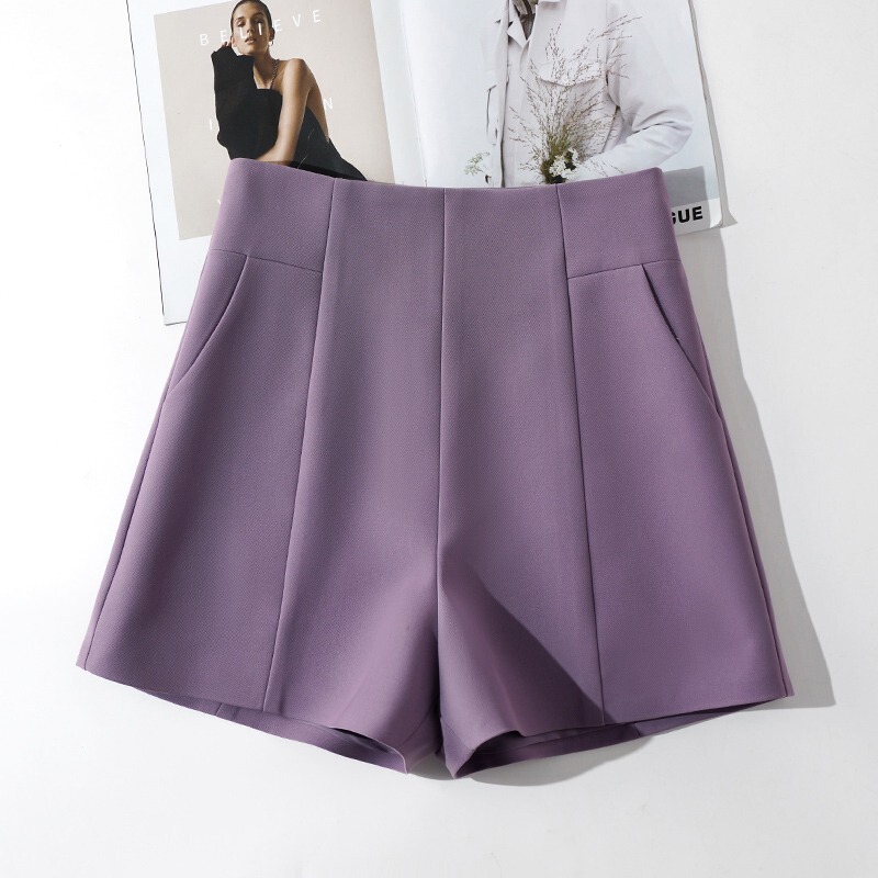 Women's Summer 2024 New High-Waisted A-Line Wide-Leg Shorts, Slimming Versatile Black Hot Pants for Petite Figures Women's Summer 2024 New High-Waisted A-Line Wide-Leg Shorts, Slimming Versatile Black Hot Pants for Petite Figures