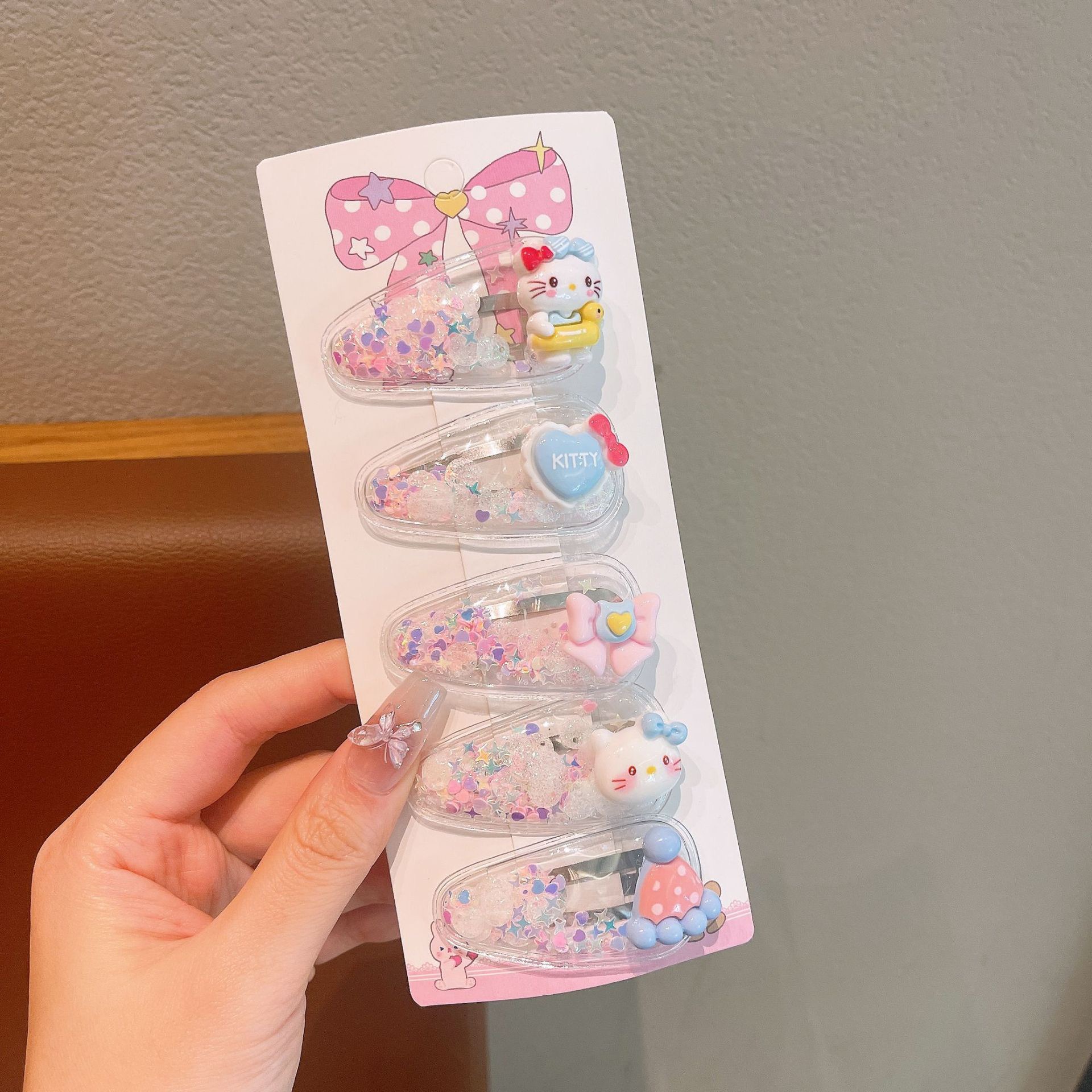 KULOMI Kids Hairpin Set Cute Sanli Pantalones Pequeñas Niñas Pequeñas Pequeñas