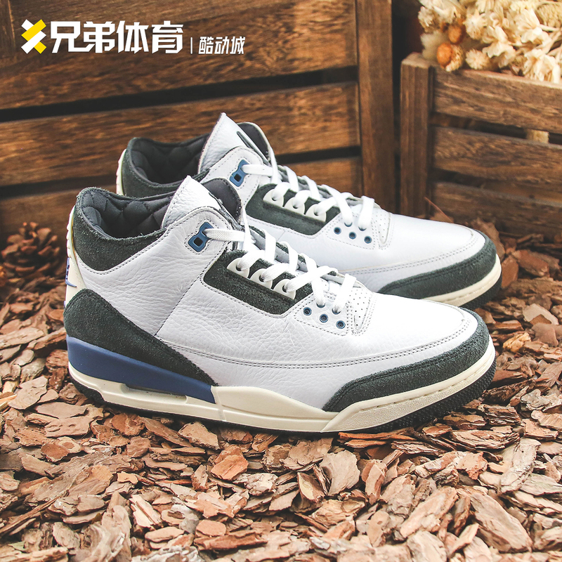 莆田靴純正オリジナル牛革本革バスケットボールシューズ男性と女性のための Air AJ3 ホワイトセメント共同ブランドレトロスポーツシューズ|undefined