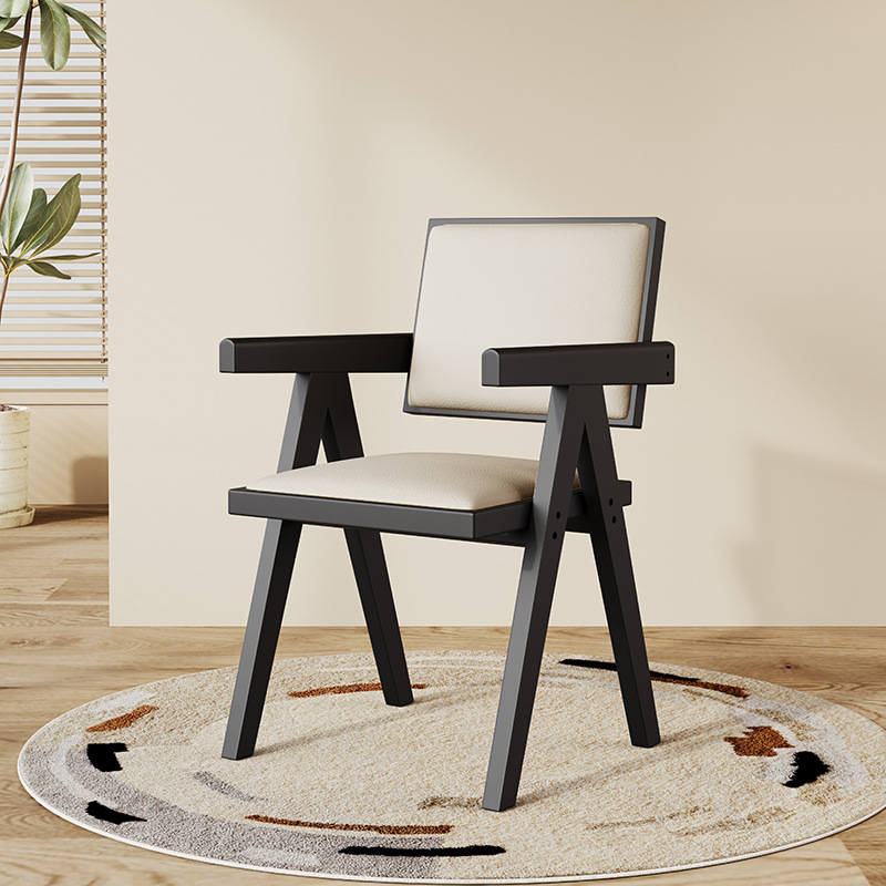 Sillas de comedor de madera maciza sillas medievales nórdicas con reposabrazos sillas K sillas de caña domésticas sillas de caña Chandigarh