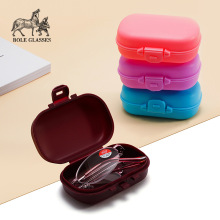 厂家新款便携首饰收纳盒折叠老花眼镜盒轻盈按扣镜盒高级感批发女