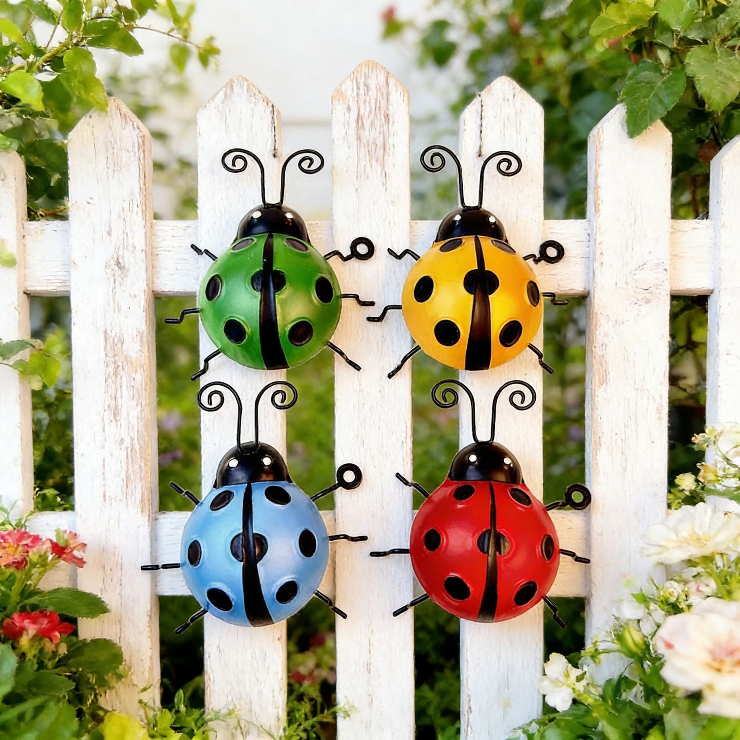 Three-dimensional Iron Ladybug Wall Art Hanging Decoration_voghion.com