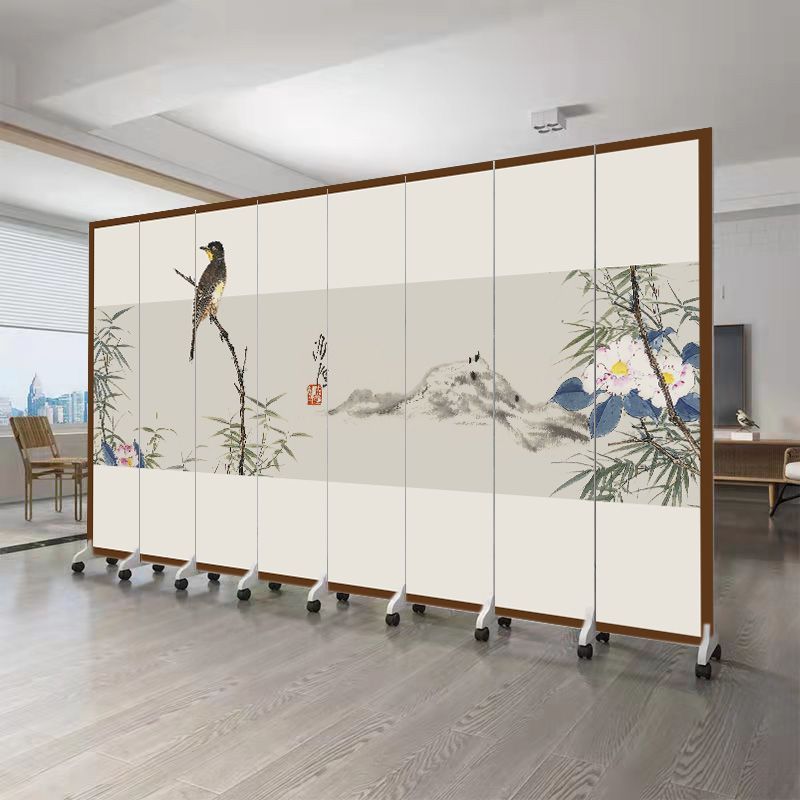 New Chinese-Style Landscape Screen Partition for Living Room Entrance, Simple Cover for Facing Door, Office Folding Screen