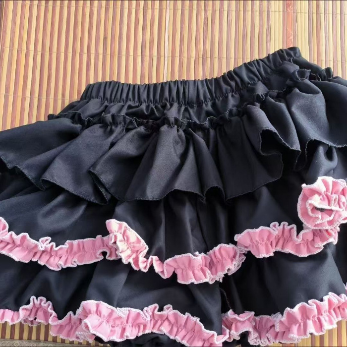 芭蕾风蓬蓬蛋糕裙女装夏季新款设计感松紧高腰显瘦防走光A字短裙|undefined