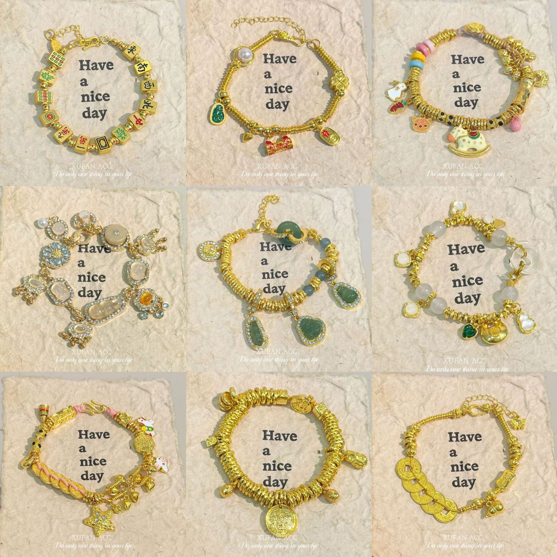 新中式碎冰蓝翡色葫芦手链轻奢高级感五帝钱盘缠手链气质金色手饰