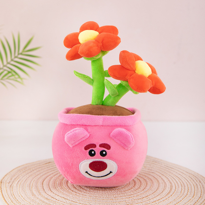 hellokitty花朵盆栽玩偶植物毛绒玩具桌面摆件装饰现货批发|undefined