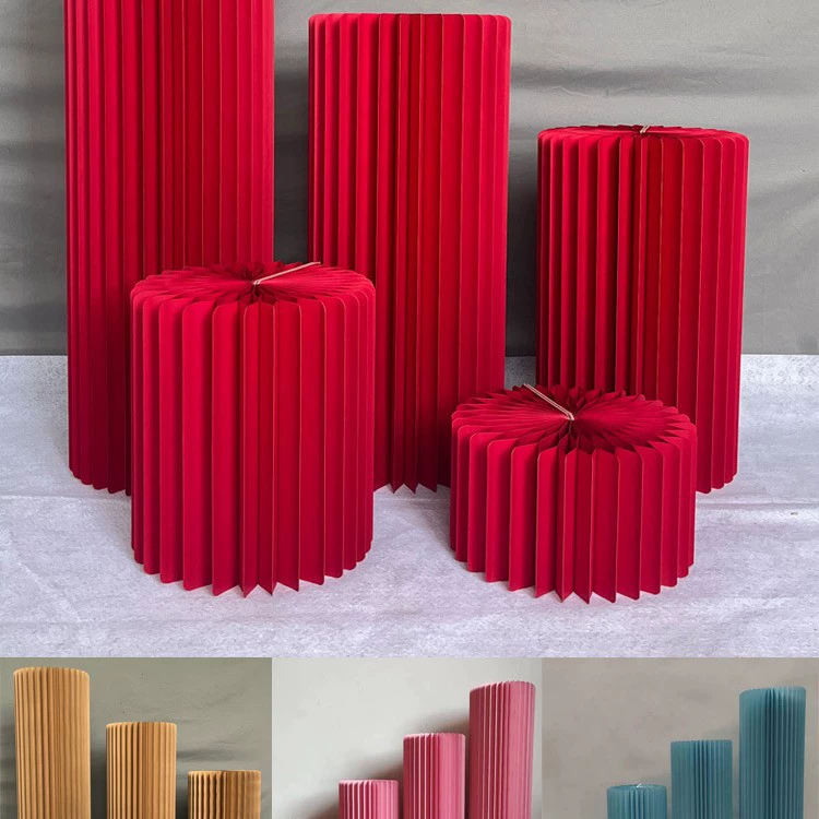 Свадебные красные складные украшения для десертного стола, римская колонна, направляющая колонна, свадебное окно, декоративная колонна из оригами