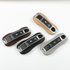 Suitable for Porsche New Cayenne New Panamera Taycan New 911 Leather Key Replacement Shell Key Cover 