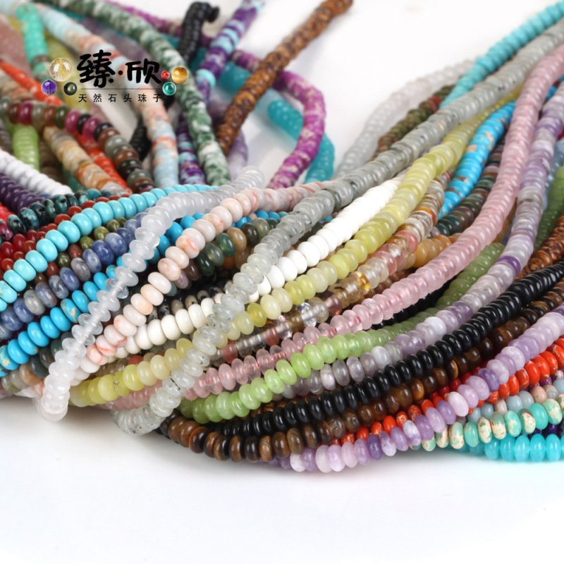 Wholesale 2*4 small abacus beads loose beads natural stone beads diy beaded jewelry accessories semi-finished products