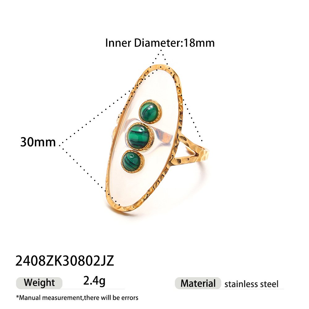 Collar de acero inoxidable para mujeres no se desvanece con joyería de piedra natural conjunto de ventas transfronterizas calientes