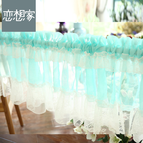 Half curtain decorative coffee curtain short curtain fresh pastoral solid color gauze curtain kitchen cabinet curtain curtain door curtain finished product