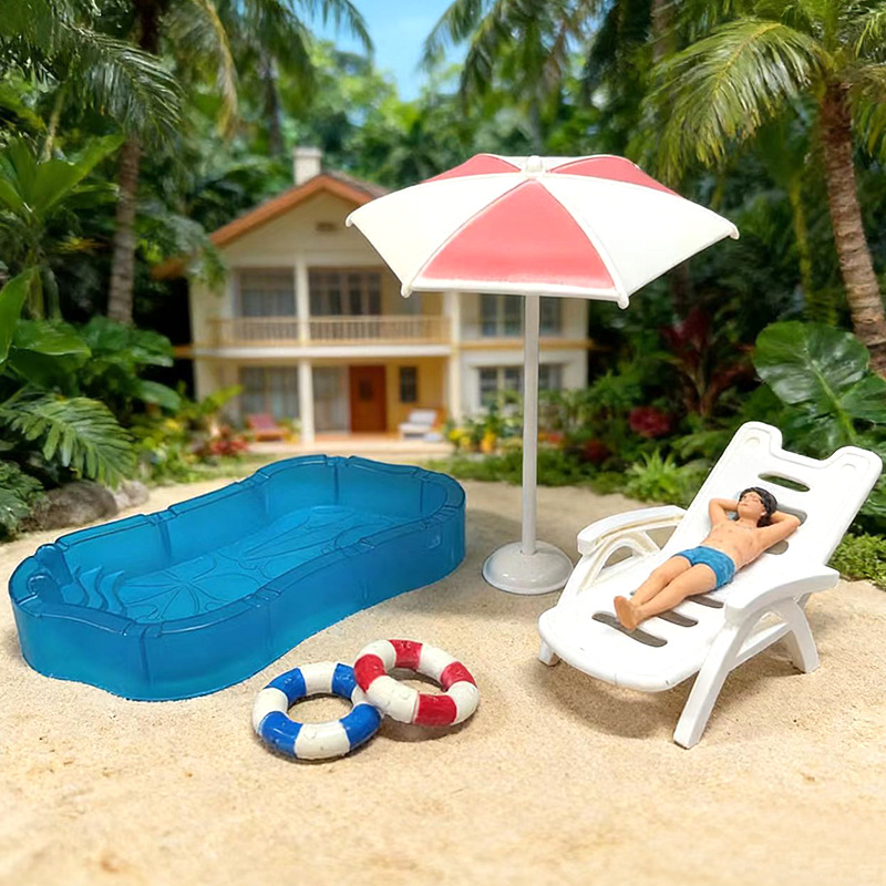 핑크빛 해변 스타일 15cm 풀장