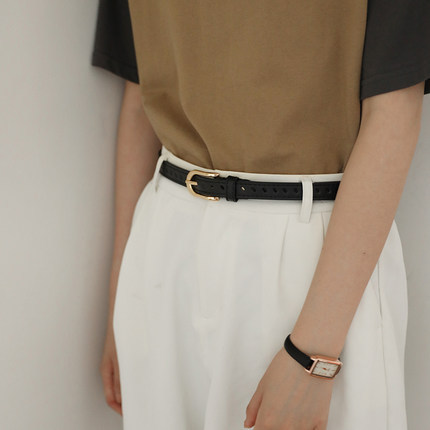 New punch-free belt for women, simple and versatile, casual student jeans belt