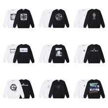 跨境欧美Stone 石头潮牌大罗盘logo印花圆领卫衣男女款一件代发