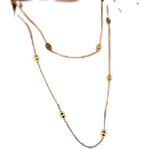 French retro 18K gold-plated niche luxury two-wear pig nose necklace long autumn and winter temperament titanium steel sweater chain
