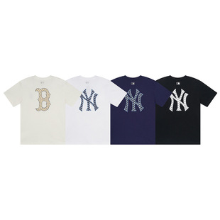 高版本MLB夏季新款后背刺绣LOGO印花半袖男女情侣款运动短袖T恤潮-阿里巴巴