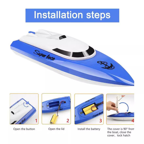 Cross-border 2.4G High-Speed Remote Control Boat 4-Way Dual Motor Airship Racing Remote Control Boat Nautical Model Electric Toy