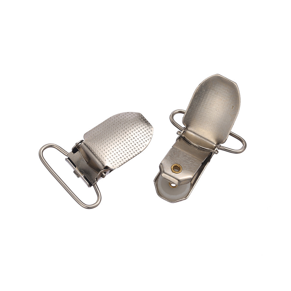 Inventario al por mayor cinturón de metal botón de boca de pato cinturón de medias ropa ajustable botón de boca de pato clip de fijación de sopa