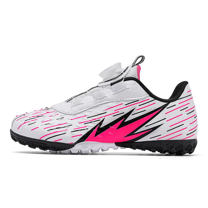 Binbinniao transfronterizo hebilla giratoria de los niños respirables de uñas rotas zapatos de fútbol zapatos de entrenamiento de hierba de interior zapatilla de deporte de fútbol